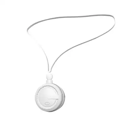 Front. Cluzine - White Mini Neck Portable Fan, 3-Speed, 360° Rotatable, 29 Blades, Long Battery, 3-in-1 Use.