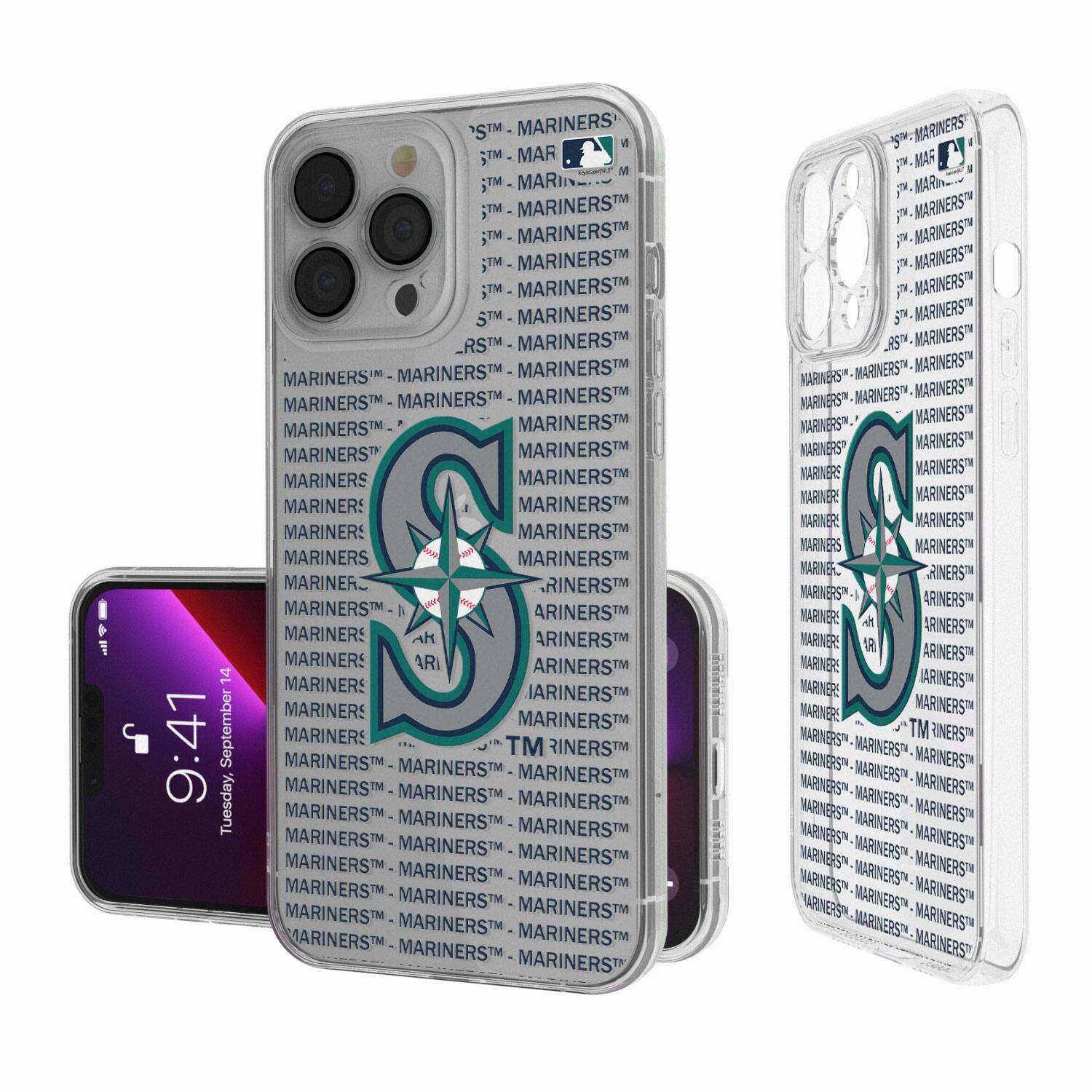 Keyscaper - Seattle Mariners Text Backdrop Clear iPhone Case - 12 mini - Multicolor