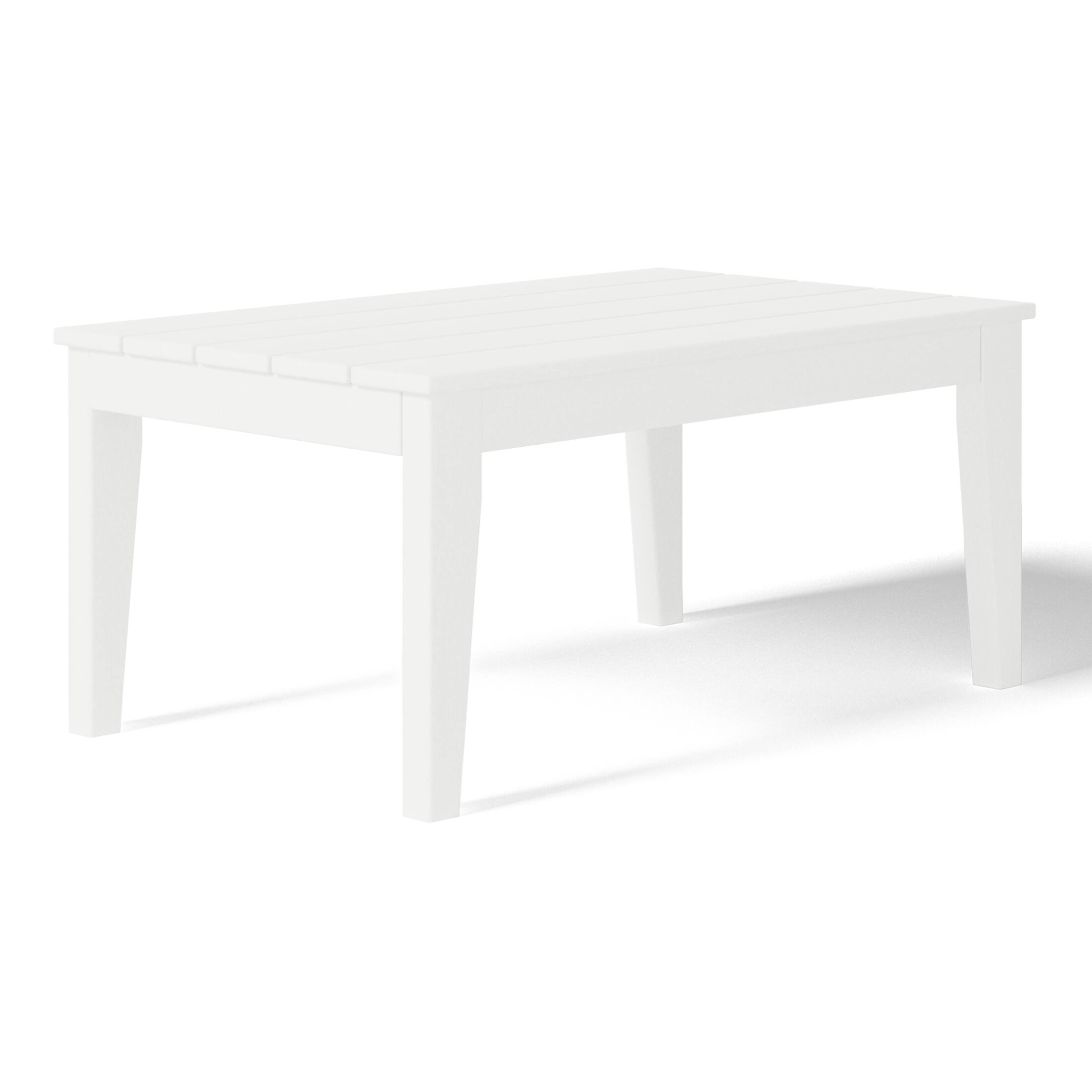 Left. WestinTrends - WestinTrends Malibu Low Outdoor HDPE Patio Rectangle Coffee Table - White.