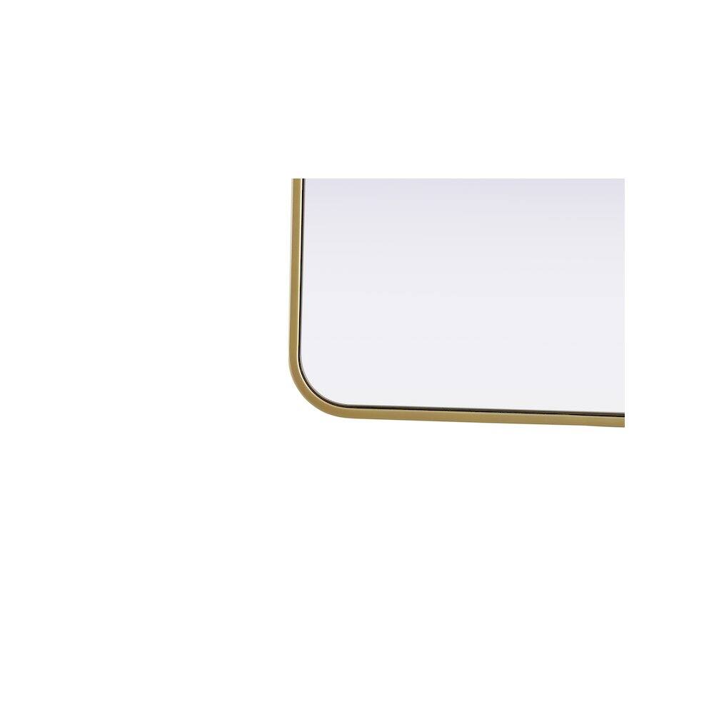 Back. Elegant Decor - Contour Metal Rectangle Mirror 22x30 in Brass - Brass.