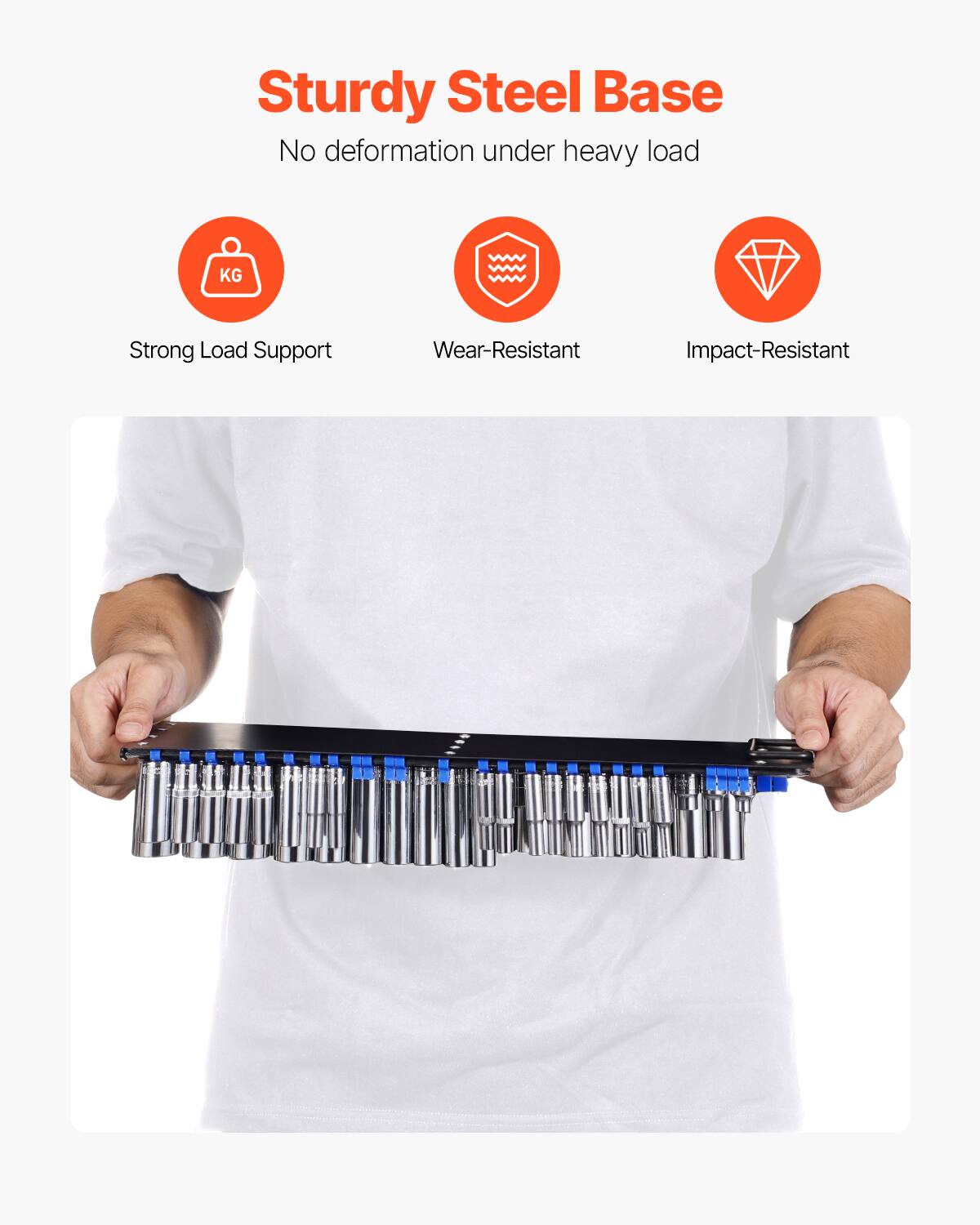 Sturdy Steel Base  
No deformation under heavy load  

- Strong Load Support  
- Wear-Resistant  
- Impact-Resistant