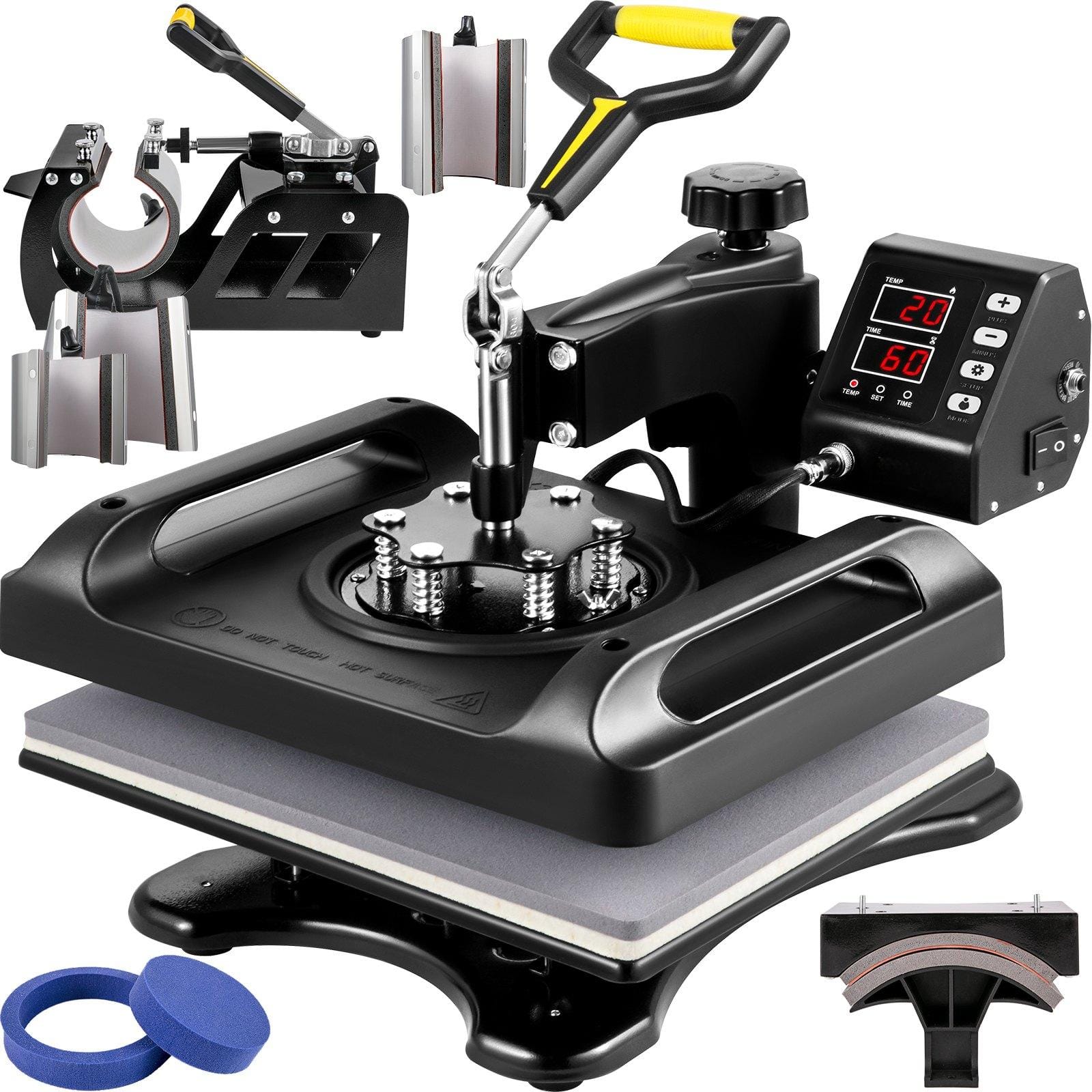 Glintex - 12"x15" 8-in-1 Heat Press Combo, ETL Certified, 360° Swing-Away Sublimation for T-Shirts, Hats, Mugs & Plates