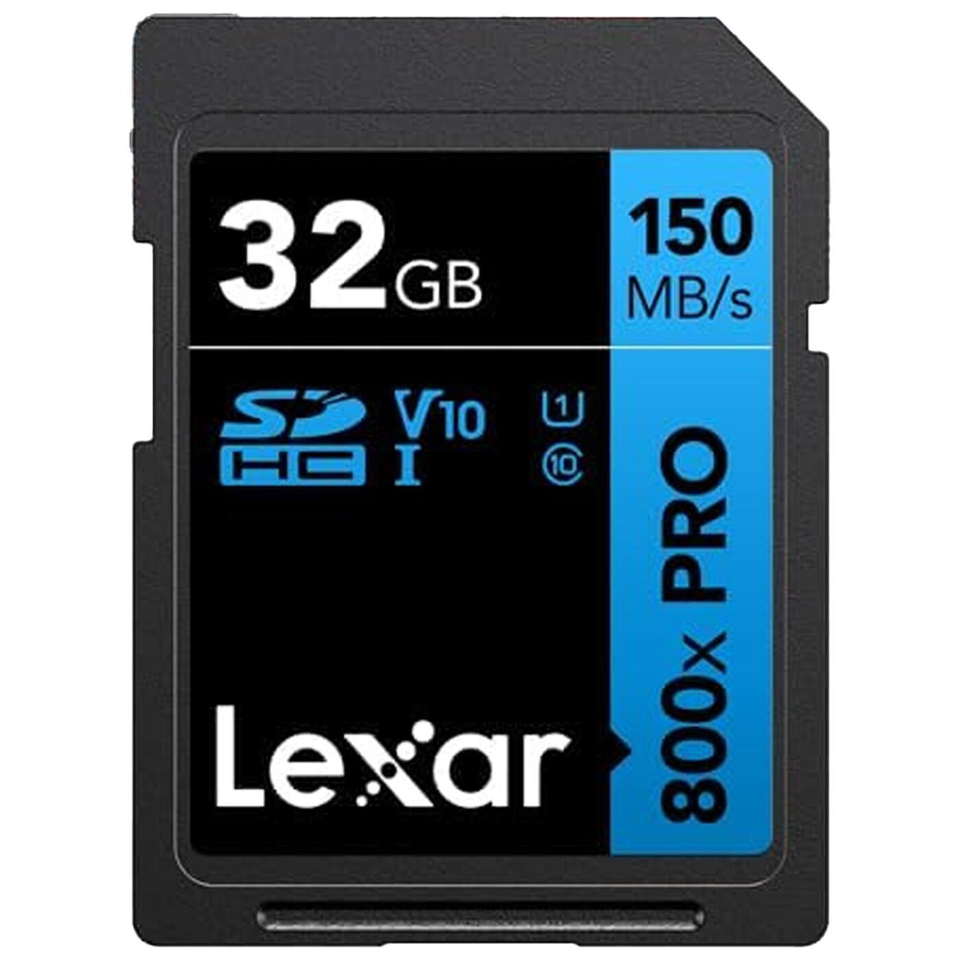 32 GB
150 MB/s
SDHC I
V10
800x PRO
Lexar