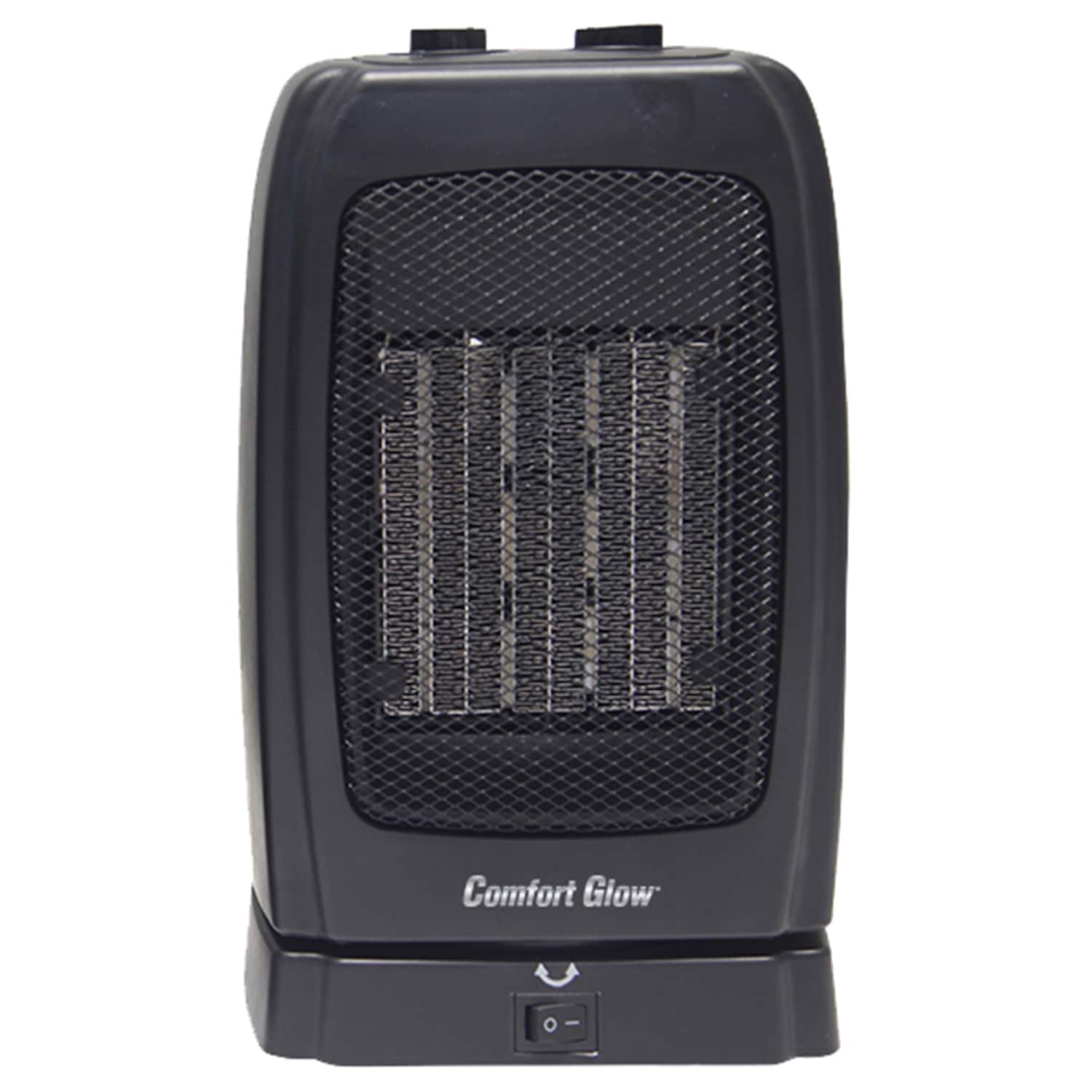 Comfort Glow - CEH255 1500W Max Portable Oscillating Ceramic Fan Heater with Thermostat - Black