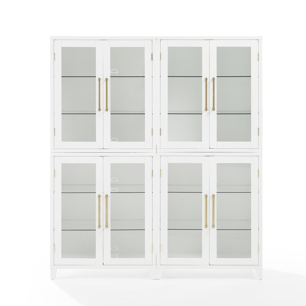 Alt View 7. Crosley Furniture - Roarke 2Pc Glass Door Kitchen Pantry Storage Cabinet Set - 2 Pantries - White.