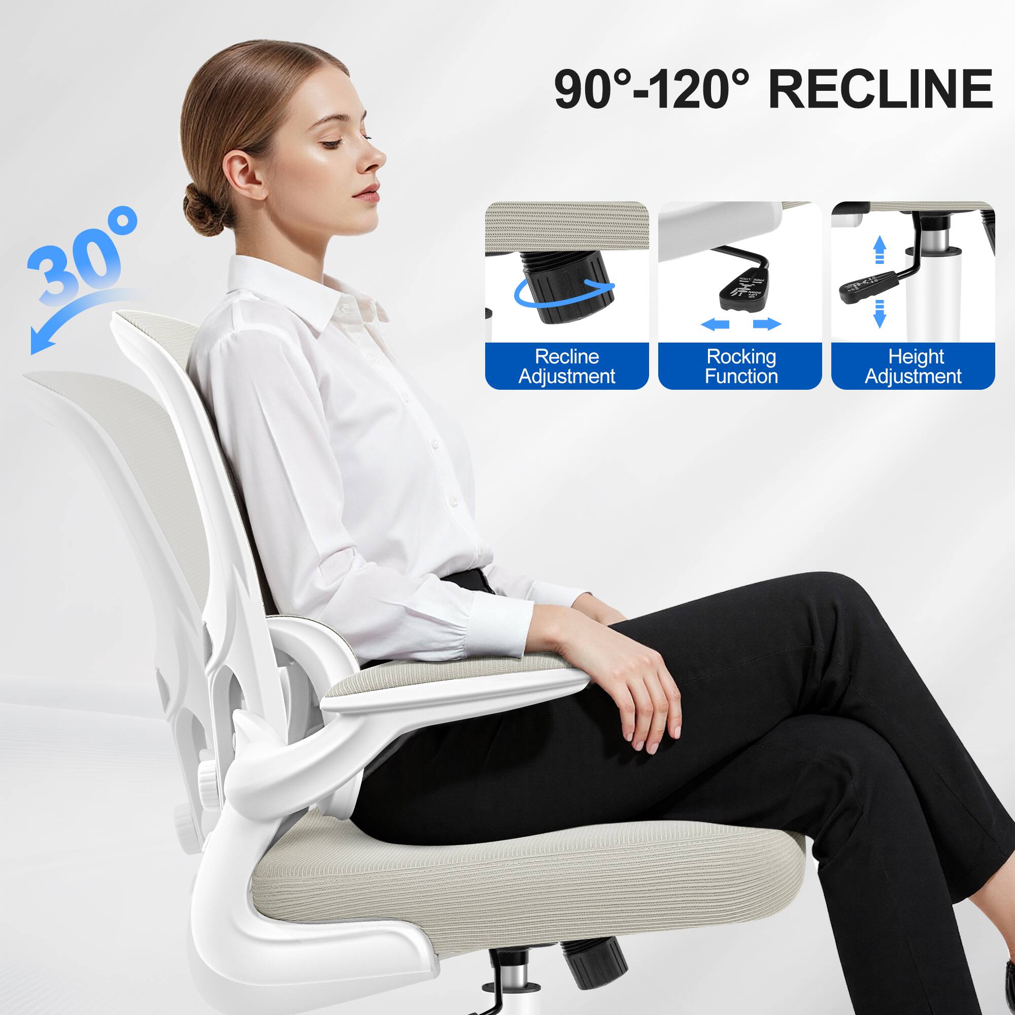 90°-120° RECLINE  
30° Recline Adjustment  
Rocking Function  
Height Adjustment