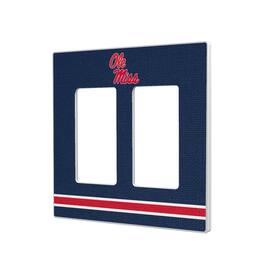Keyscaper - Ole Miss Rebels Stripe Design Double Rocker Light Switch Plate - Multicolor