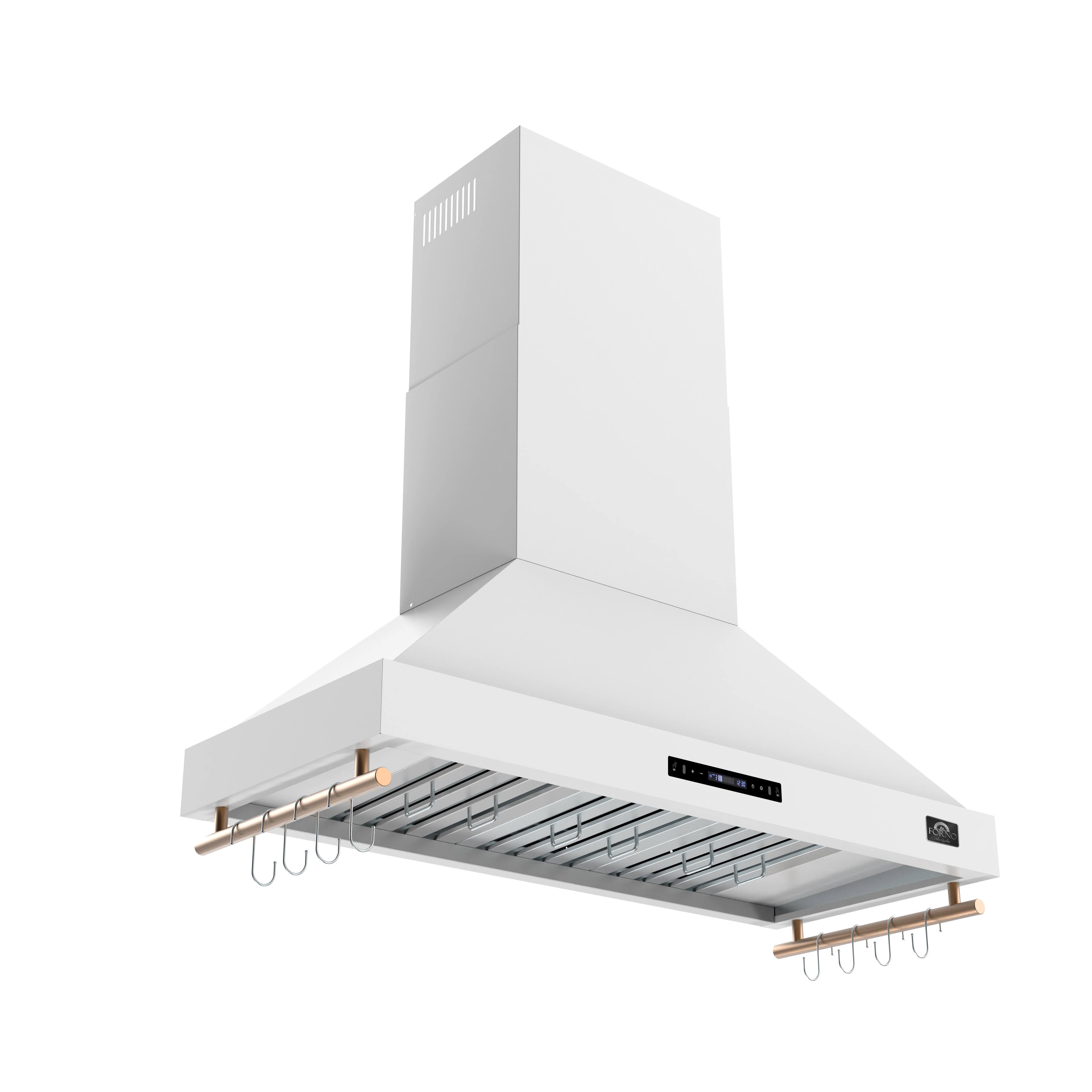Left. Forno Appliances - Venezia 48 in. Wall-Mounted Externally Vented Range Hood - White.