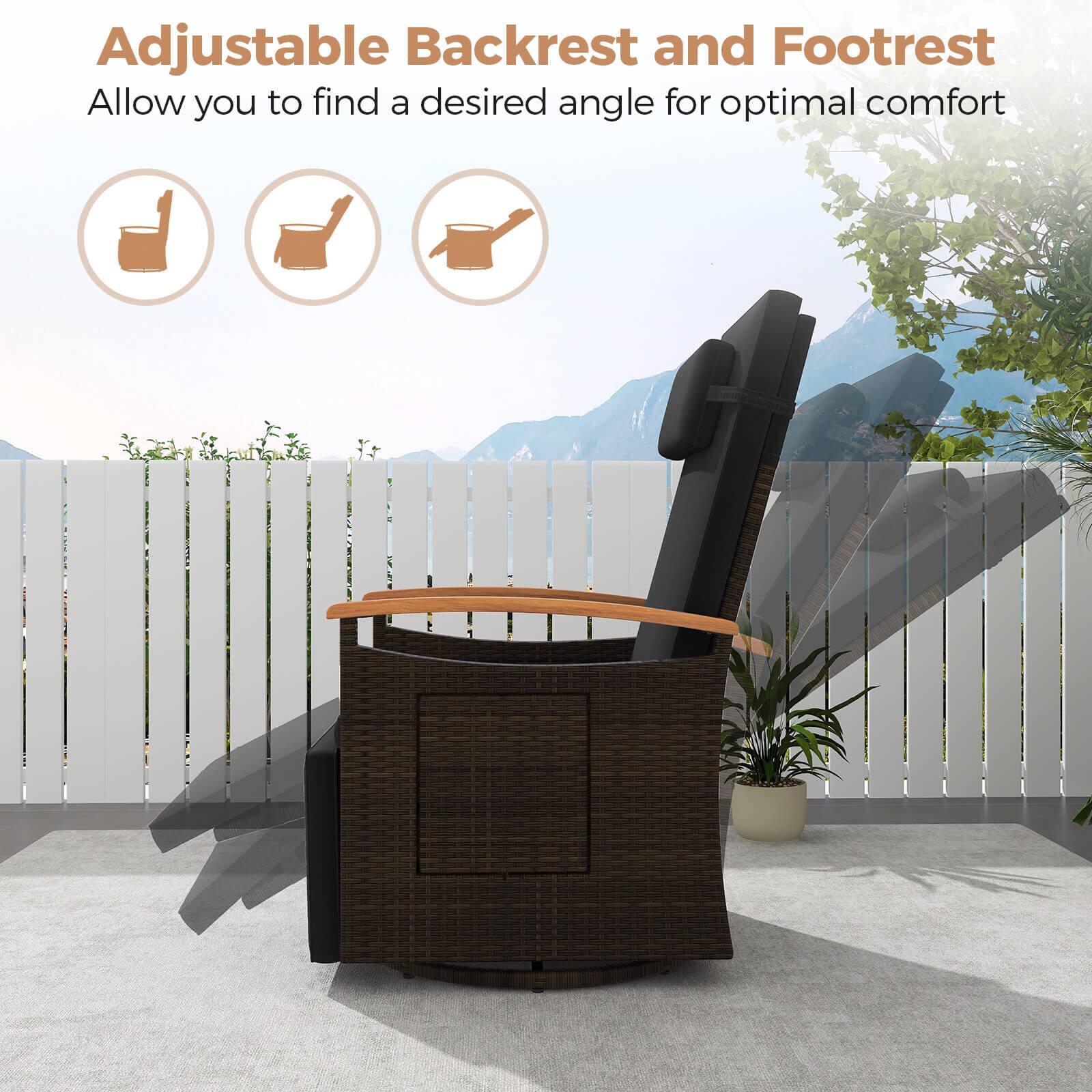 Adjustable Backrest and Footrest  
Allow you to find a desired angle for optimal comfort