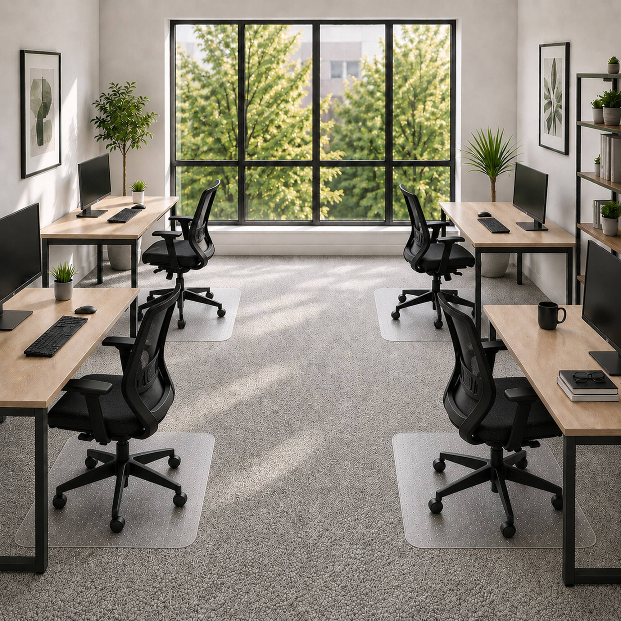 Alt View 4. WorkOnIt - Office Chair Mat for Low Pile Carpets, Computer Desk Floor Mat - Clear.