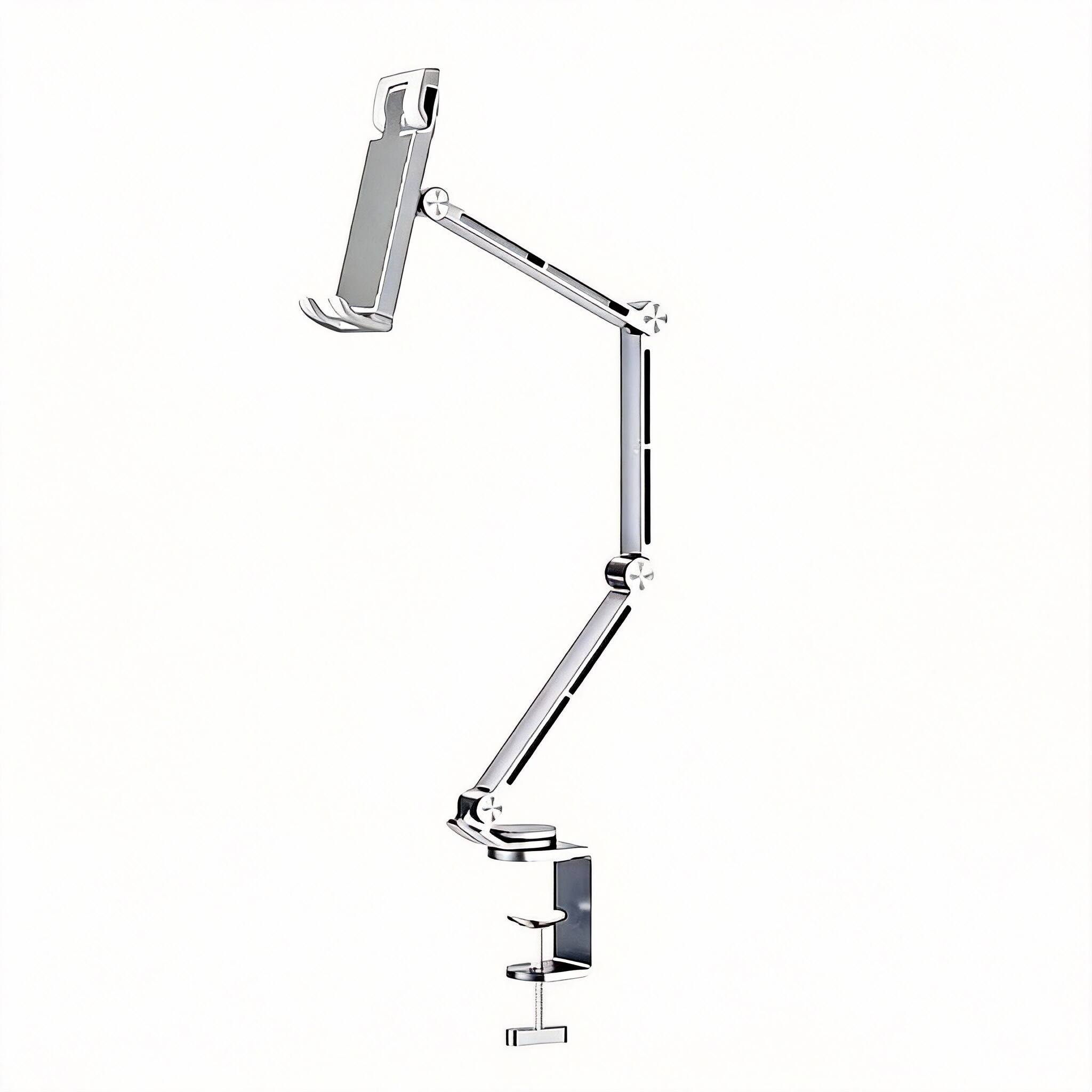 Front. OMOMMD - Rotatable Holder Stand Tablet Multi angle Design Phone Clip Swivel Mount Desktop Aluminum Alloy Cantilever ... - Silver.