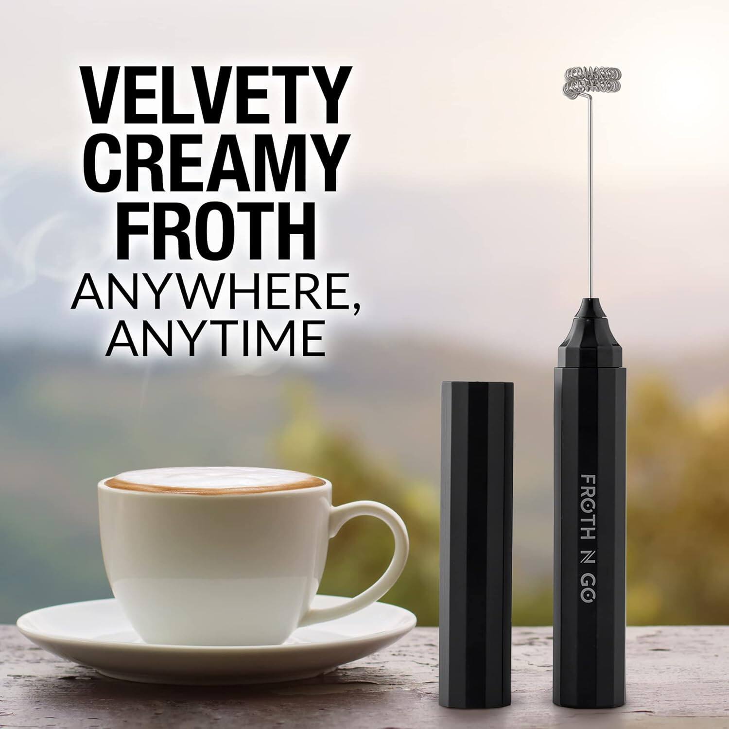 VELVETY CREAMY FROTH ANYWHERE, ANYTIME  
FROTH N GO