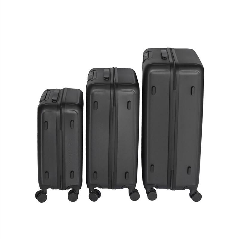 Alt View 6. HTUTWOO - Luggage 3-Piece Set (20/24/28) - ABS Hardshell Suitcase, 360° Silent Spinner Wheels, Combination Lock, Ultra Lightweight - Antique Black.
