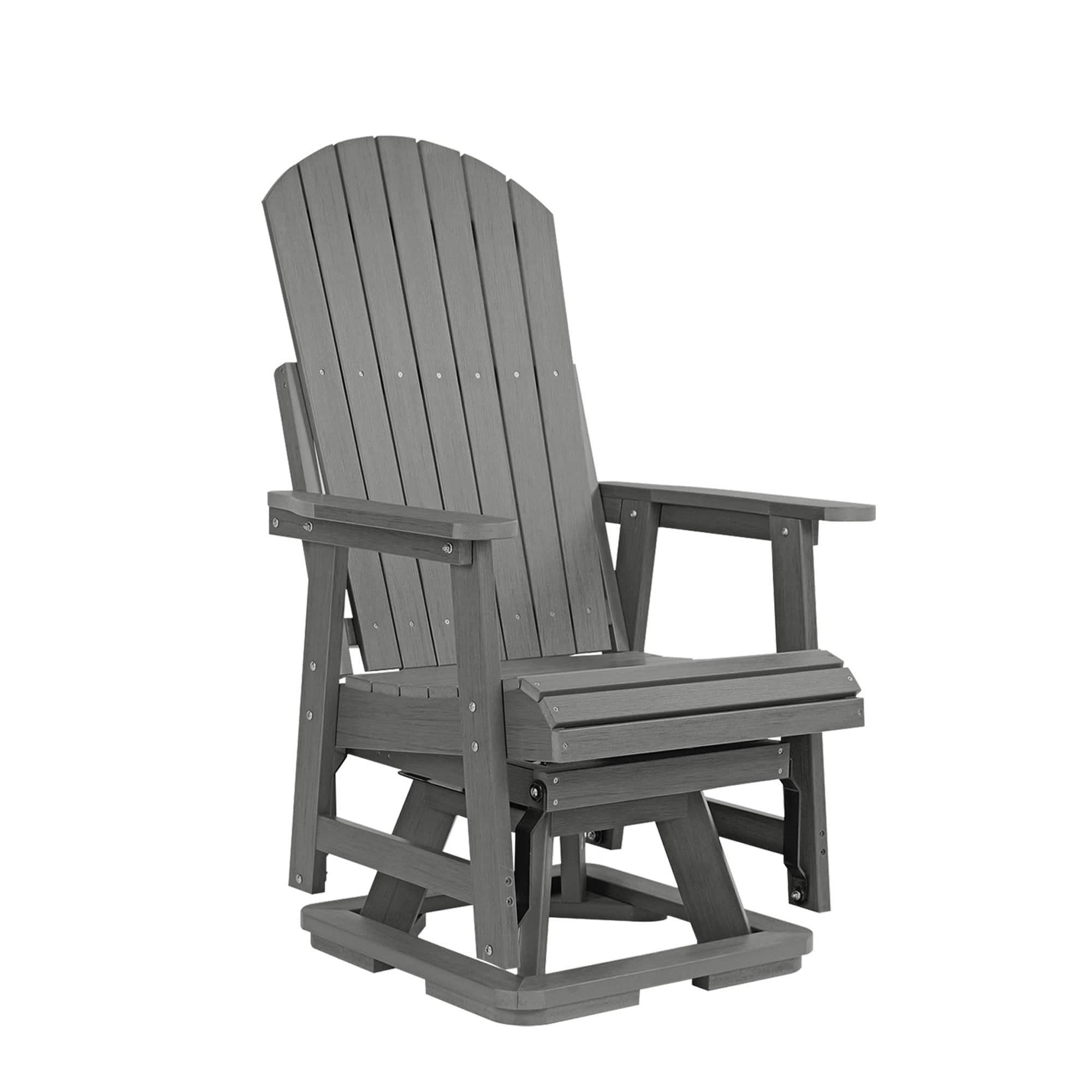 Fortune Candy - HIPS Swivel Patio Glider, Poly Lumber Weather Resistant Outdoor Chair, for Patio, Porch, Yard - Deep Gray