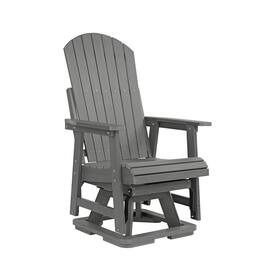 Fortune Candy - HIPS Swivel Patio Glider, Poly Lumber Weather Resistant Outdoor Chair, for Patio, Porch, Yard - Deep Gray