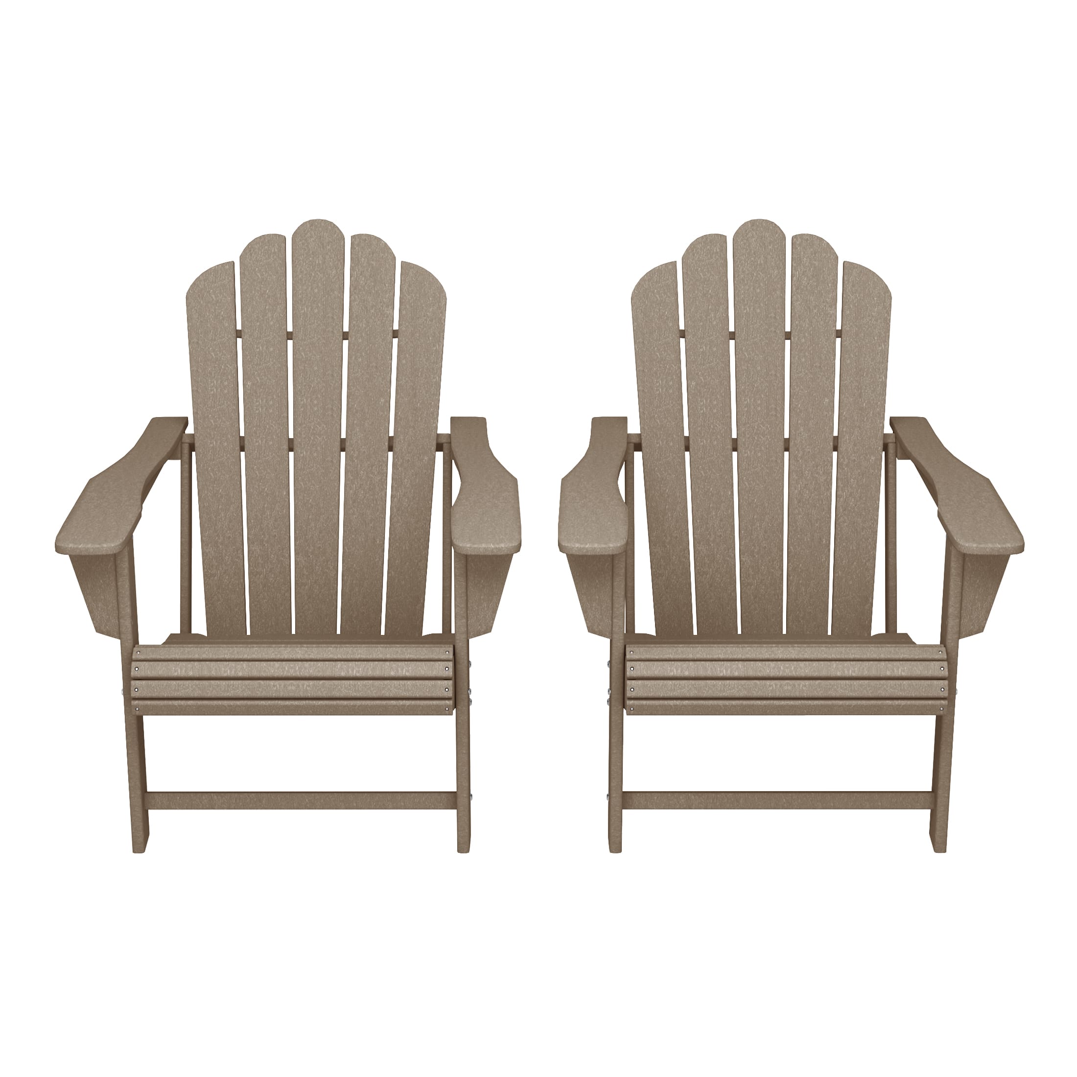 WestinTrends - Highland Outdoor Patio HDPE Adirondack Chairs With Cup Holders (Set of 2) - Weathered Wood price history on PriceWatchPro
