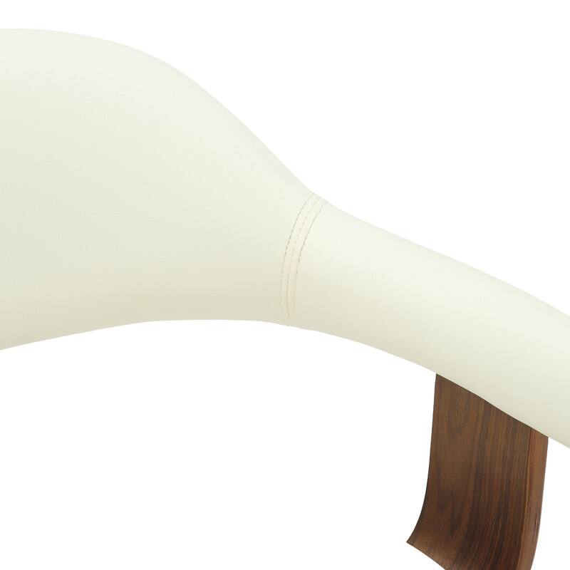 Alt View 8. LeisureMod - Brivo Modern Leather Upholstered Side Dining Chair with Open Back and Swivel for Home Living Room or Office - White.