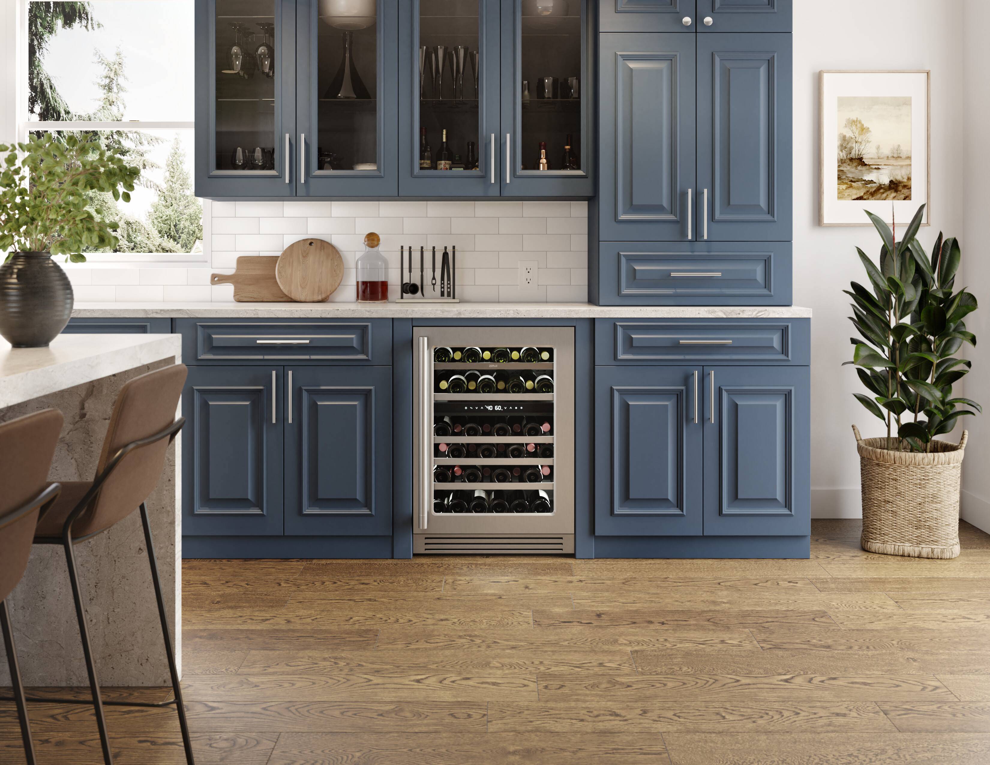 Alt View 11. Zephyr - Presrv Pro 24 in. 45-Bottle Dual Zone Wine Cooler - Stainless Steel + Glass.