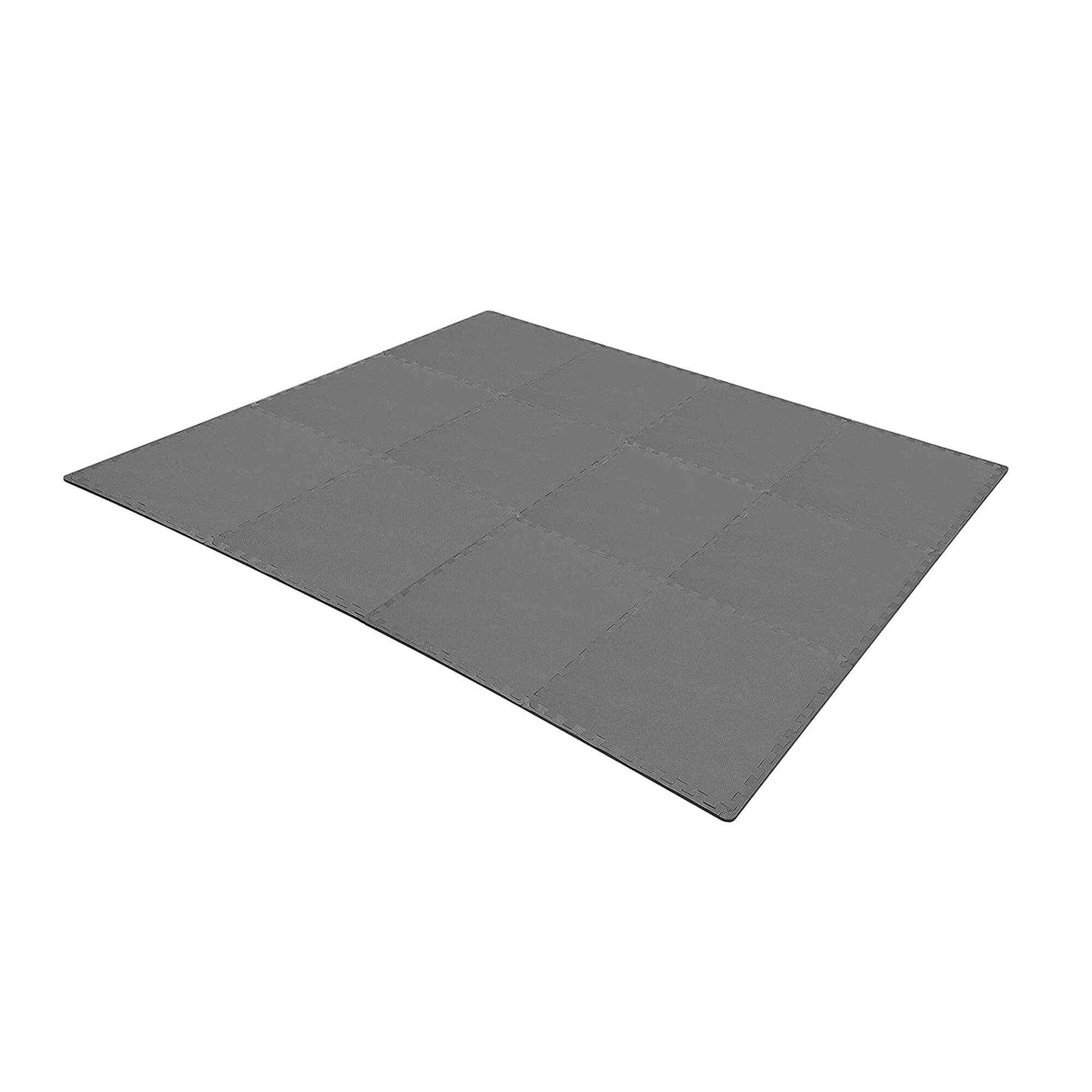 Alt View 1. BalanceFrom Fitness - BalanceFrom Fitness 48 Sq Ft Interlocking EVA Foam Exercise Mat Tiles, Gray - Grey.