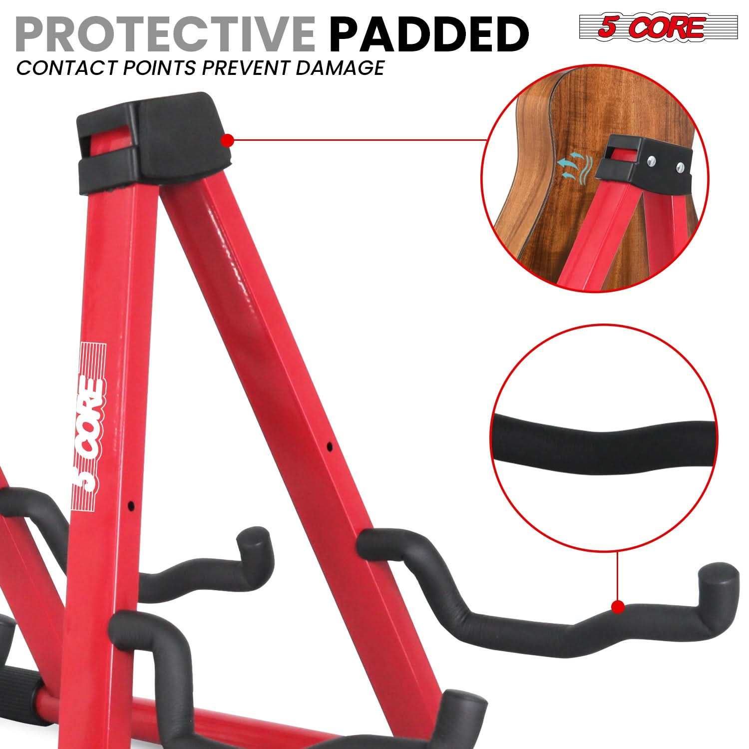 PROTECTIVE PADDED  
CONTACT POINTS PREVENT DAMAGE  

5 CORE