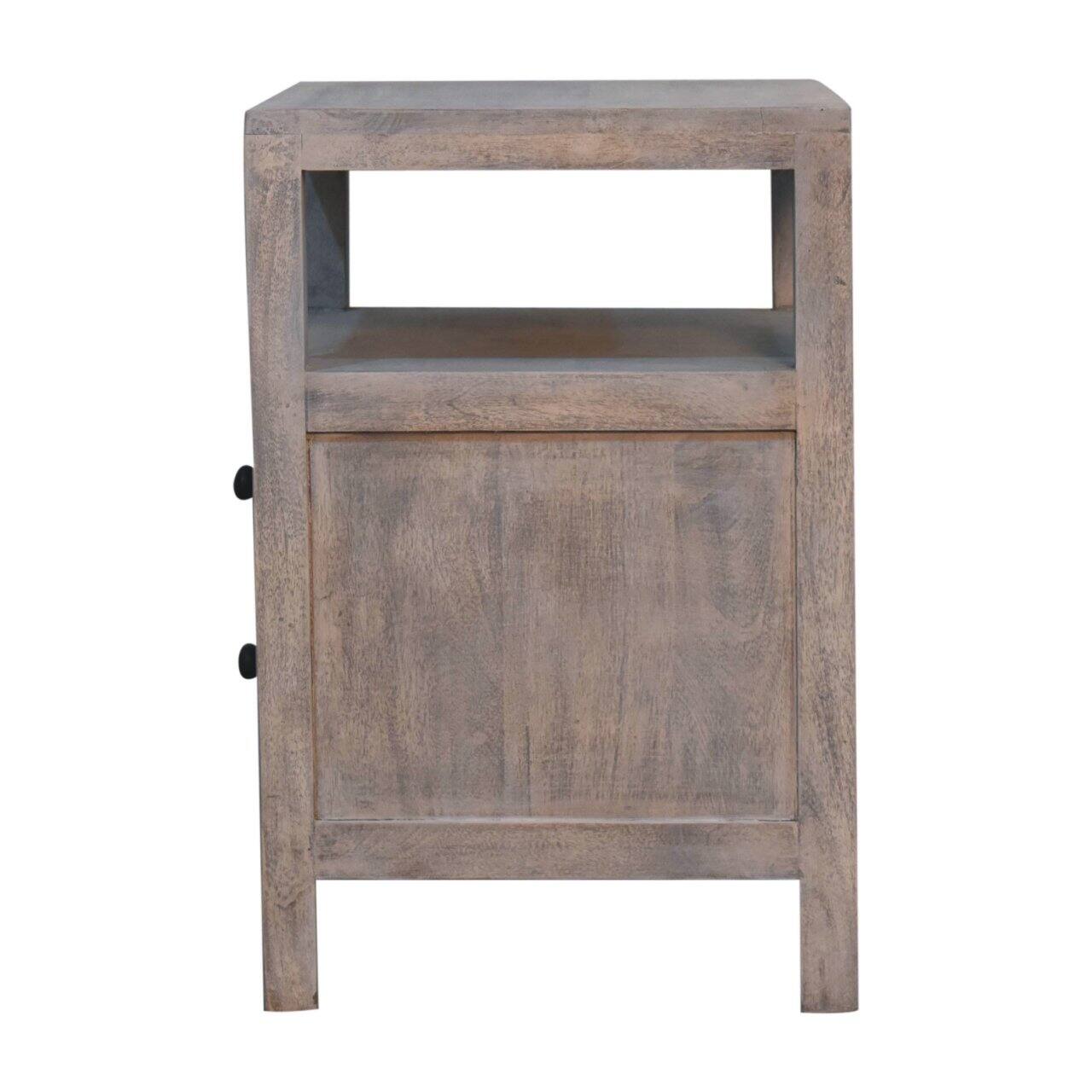 Alt View 5. Artisan Furniture - Artisan Furniture Solid Wood Acid Wash Bedside, 2 Drawers and 1 Open Slot - Acid Wash.