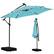 Front. Ainfox - Ainfox 10FT Outdoor Patio Cantilever Umbrella Hanging Offset with Cross Base Sand Bags & 24 LED Solar Lights - Blue.