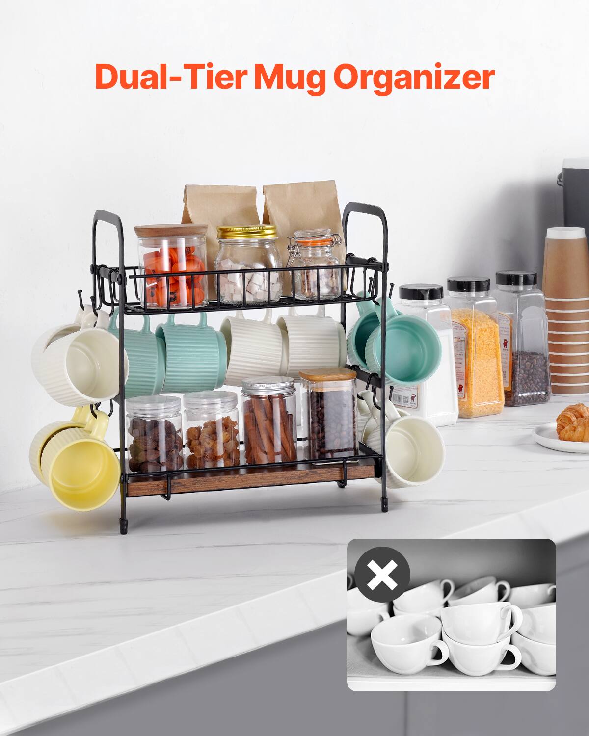 Dual-Tier Mug Organizer