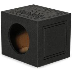 Front. QPower - Q-POWER QBOMB 10" Sealed Car Subwoofer Sub Box Enclosure | QBOMB10S Single - Black.