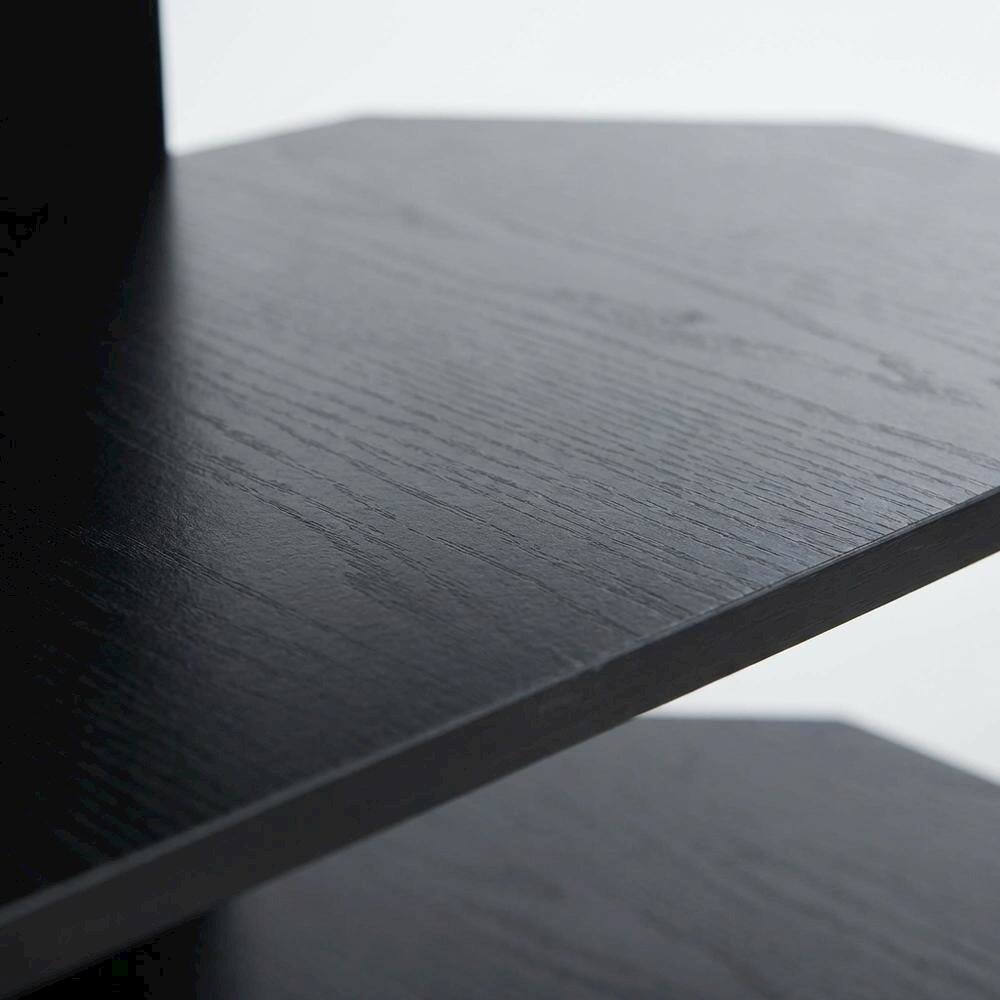 Alt View 4. FurniFact - 4-Tier Petite TV Stand, Easy Assembly, Composite Wood Construction - Black.