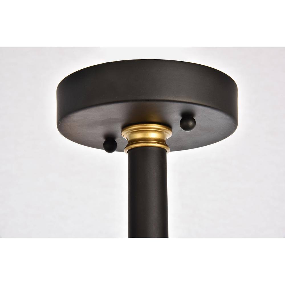 Alt View 1. Living District - Axel Collection Flushmount D17.1 H16.6 Lt:6 Black and Brass Finish - Black And Brass.
