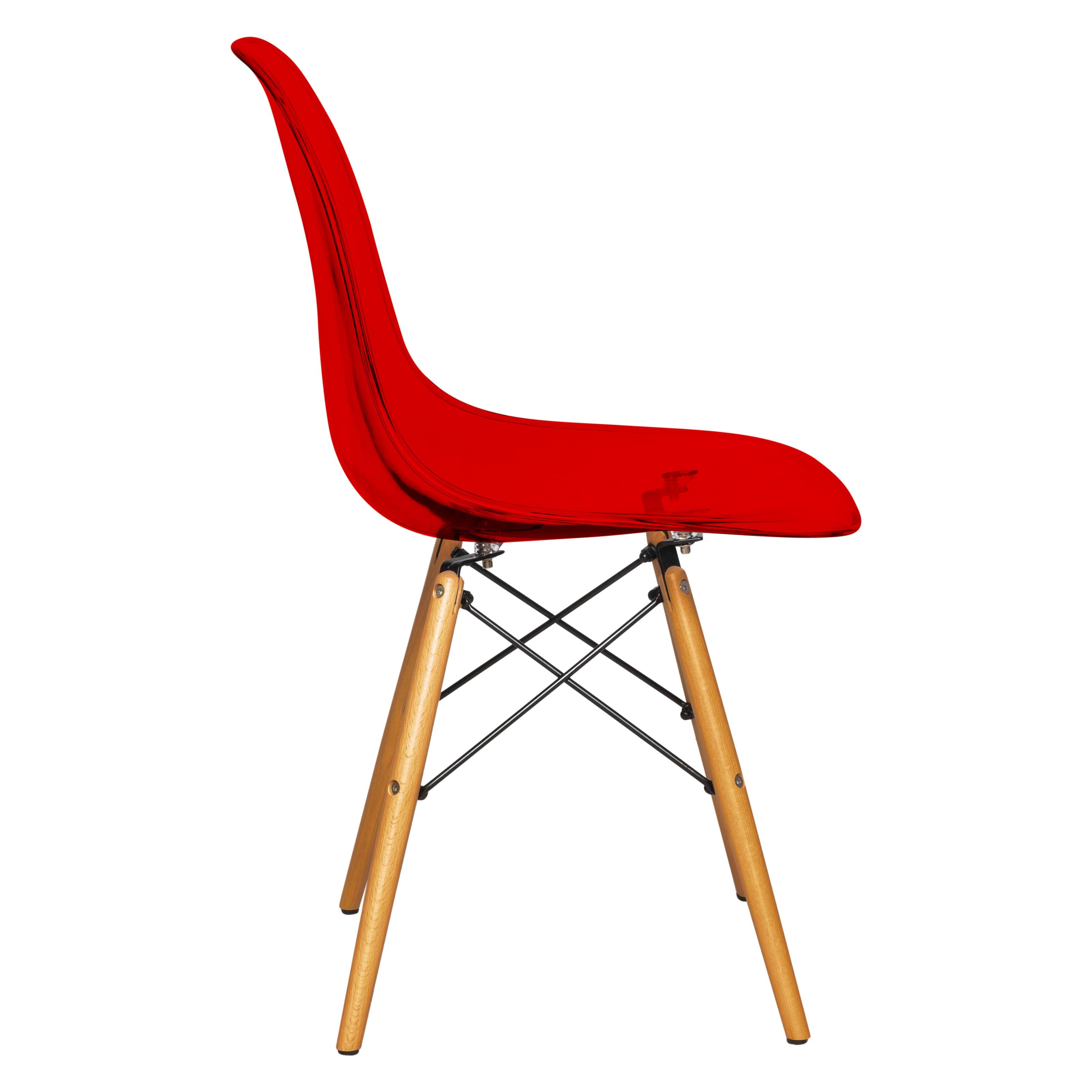 LeisureMod Dover 4 Piece Mid Century Modern ABS Plastic Dining Chair ...