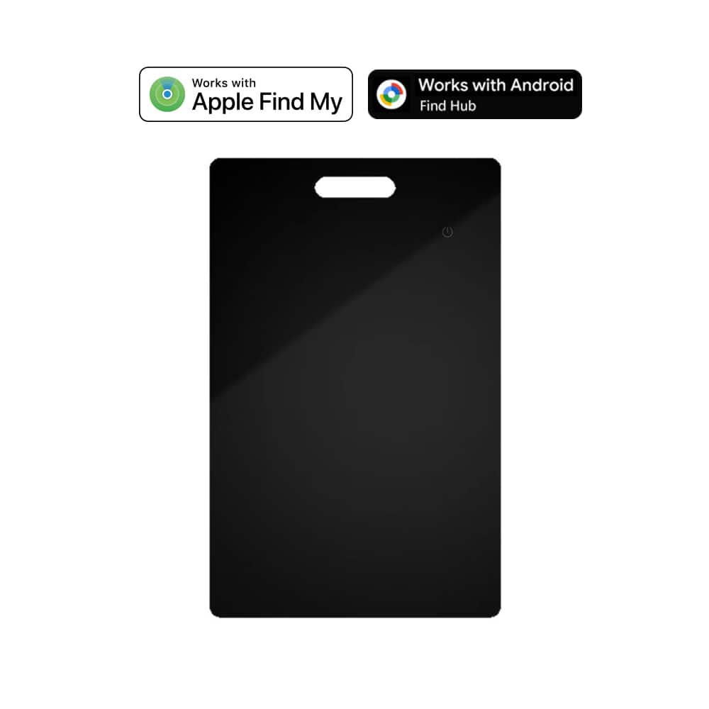 Cluzine - Mini Smart Anti-Lost Locator Ultra-Thin Finder Card GPS Tracker Compatible with Apple & Android - Black