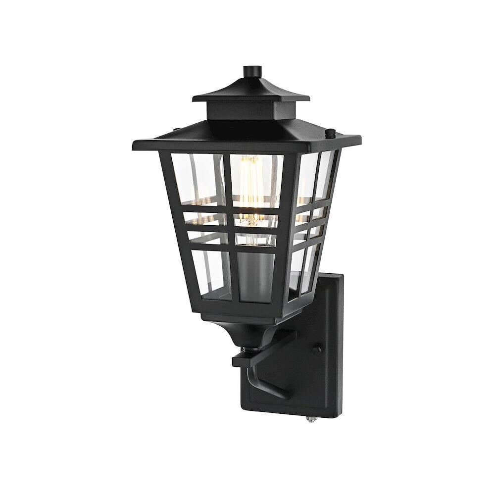 Angle. Elegant Lighting - Macon 7 inch Outdoor Pendant in Black - Black.