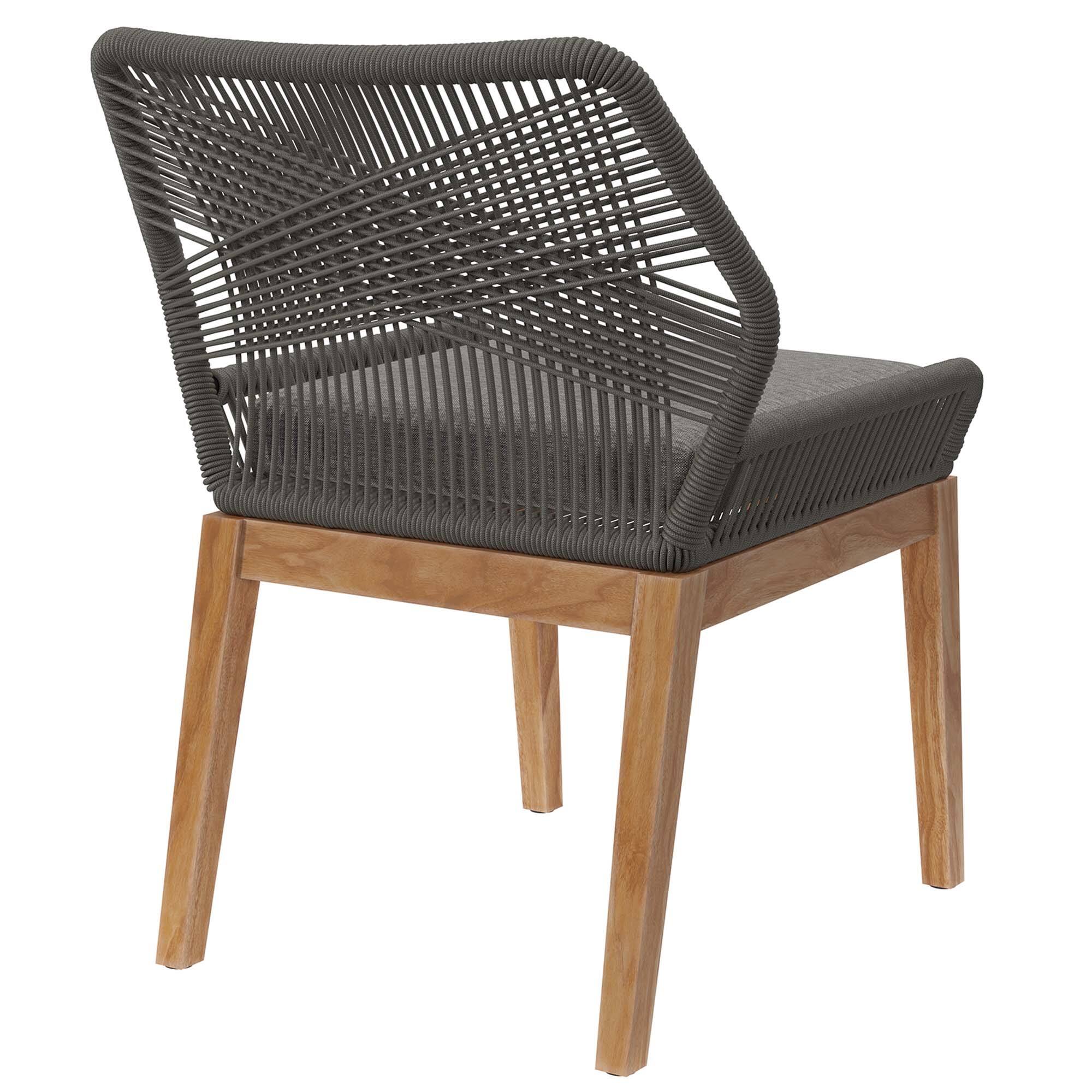 Alt View 2. Modway - Wellspring Outdoor Patio Teak Wood Dining Chair by Modway - Gray Graphite.