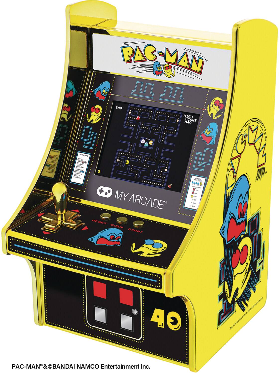 PAC-MAN M S40 HIGH S40 SCORE - - MY ARCADE RESET COIN START - - - - - - - - . a 27N O AO AC IM PAC-MAN BANDAI NAMCO Entertainment Inc.