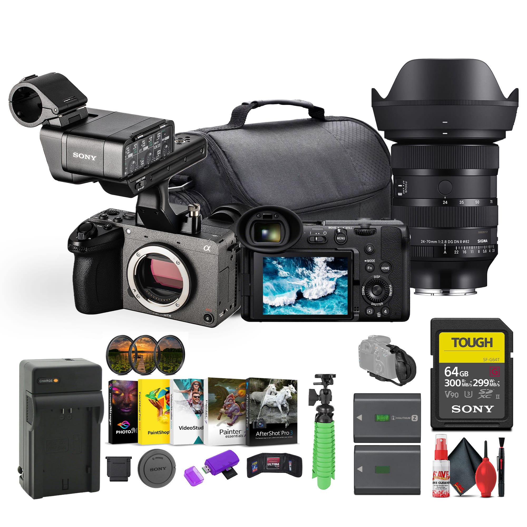 Sony - FX2 Cinema Camera Kit w/ XLR Handle – Dual XLR Audio, Full-Frame 4K + More (International Version)