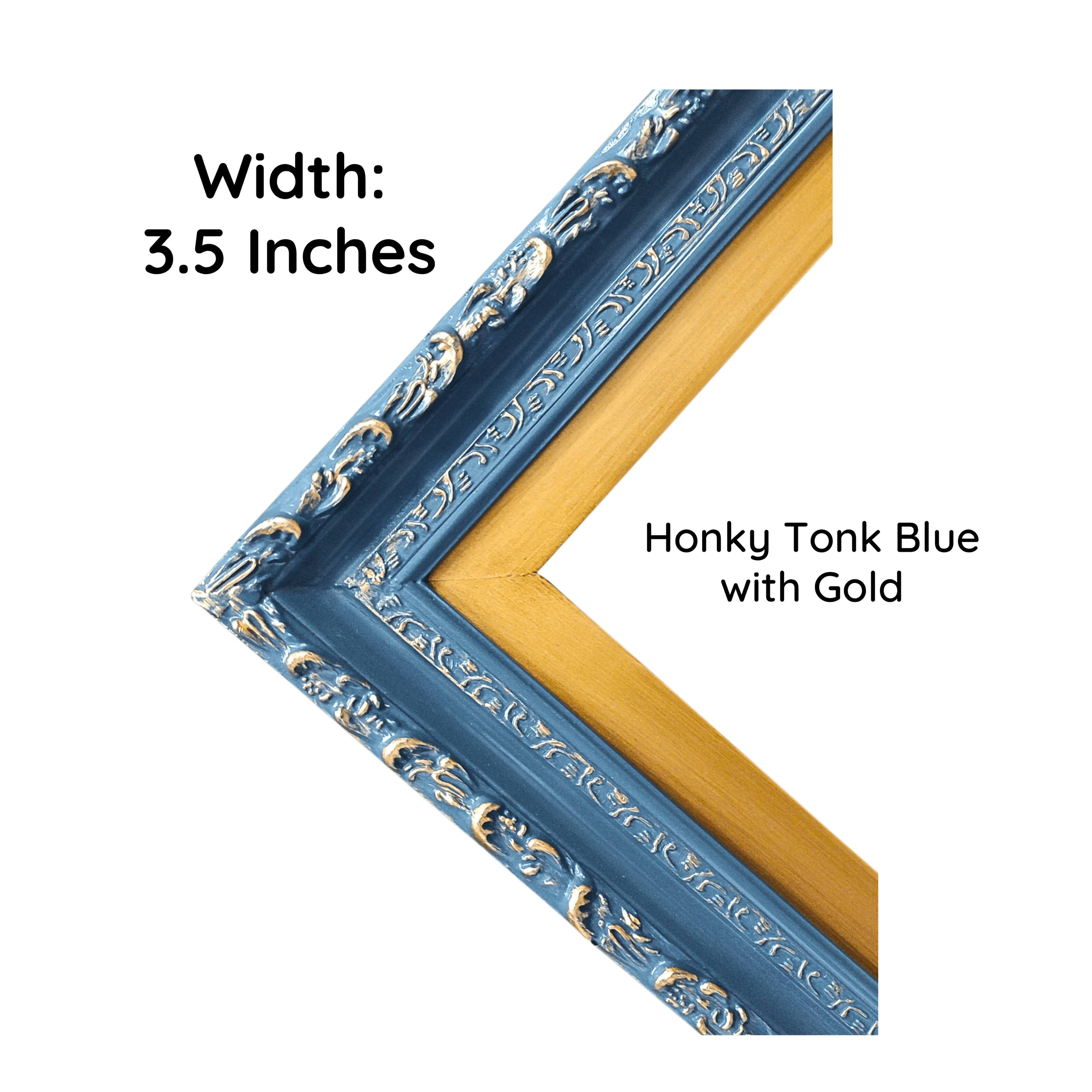 Width: 3.5 Inches  
Honky Tonk Blue with Gold