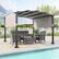 Alt View 2. Costway - 10' x 10' Outdoor Pergola with Retractable Sunshade Canopy Anchored Plates Patio - Grey + Black.