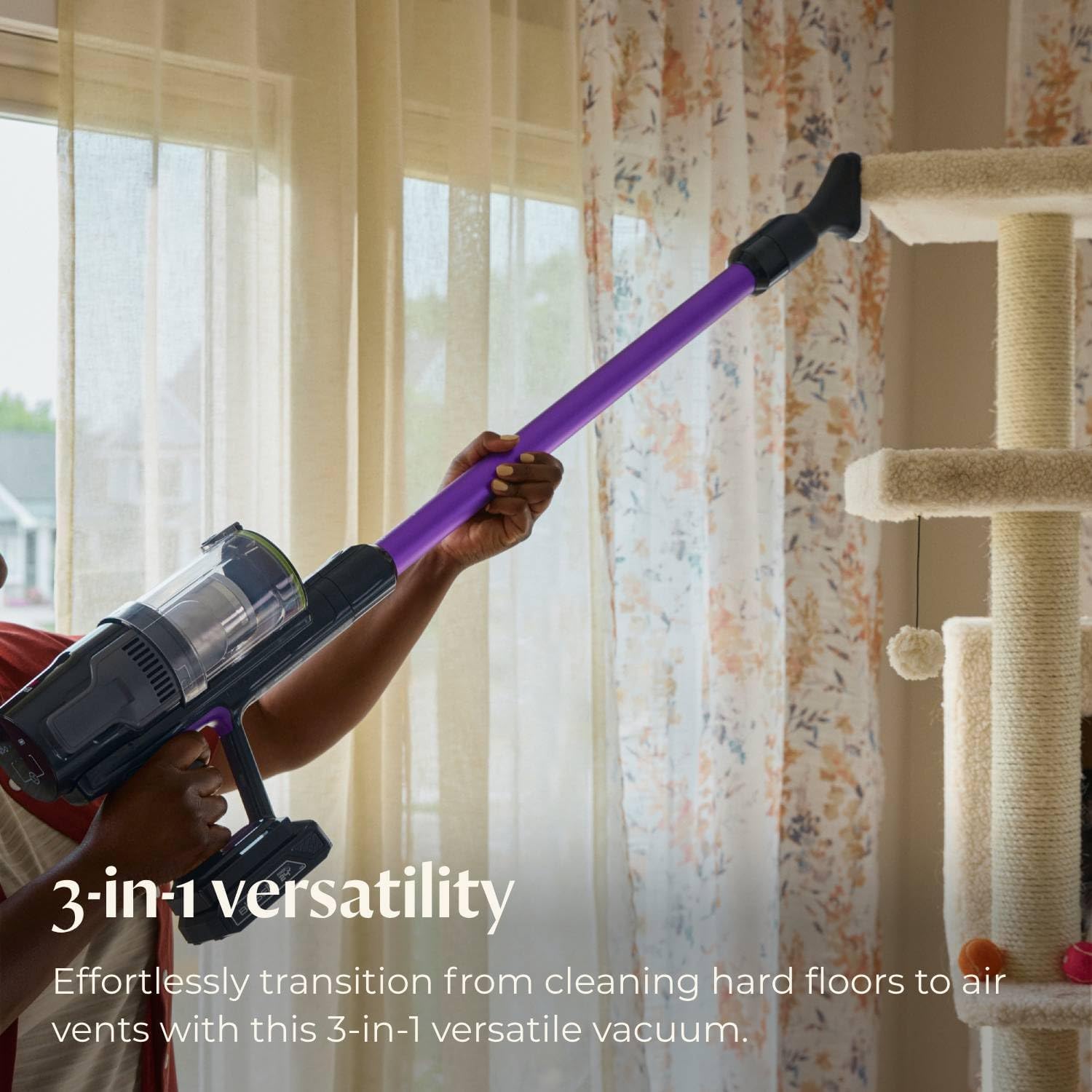 3-in-1 versatility

Effortlessly transition from cleaning hard floors to air vents with this 3-in-1 versatile vacuum.