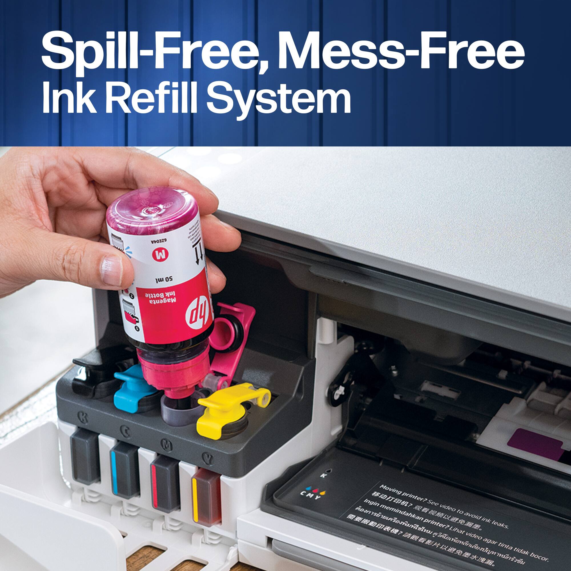 Spill-Free, Mess-Free Ink Refill System

90ST M 100 ml Ink Bottle Ink Magenta d4 K C M C3

Moving printer? See video to avoid ink leaks. 

memindahkan printer? Lihat video agar tinta tidak bocor.
