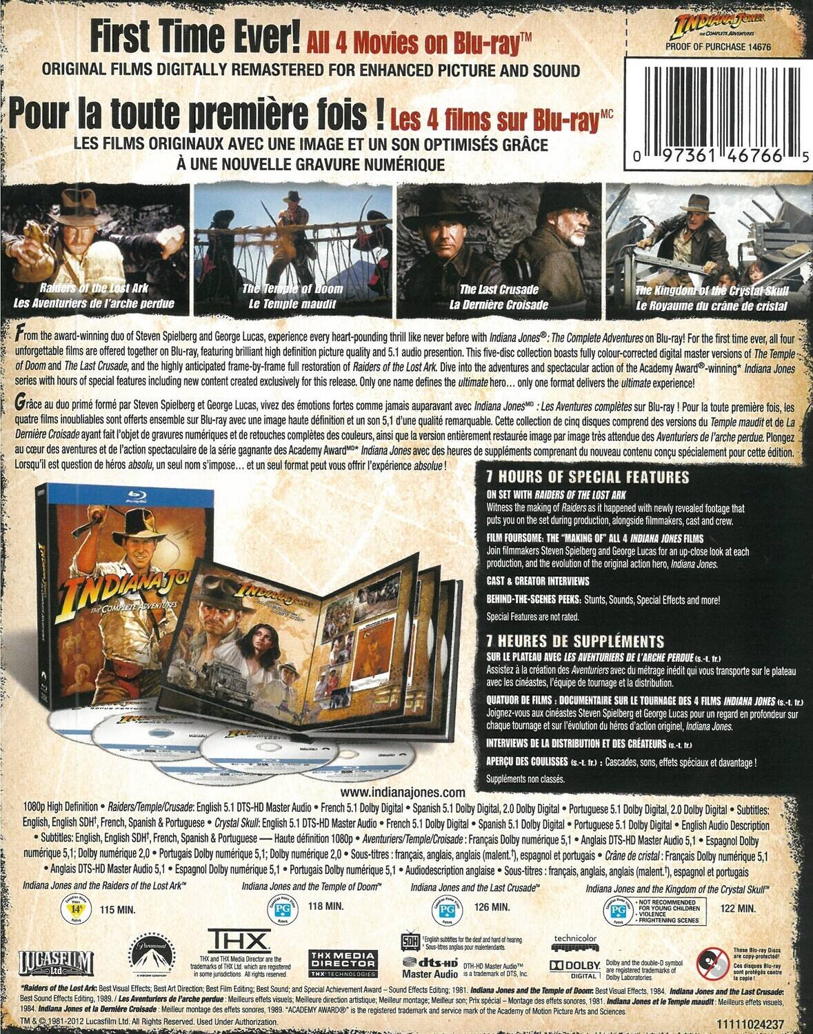 Alt View 1. Indiana Jones: The Complete Adventures   - BLU-RAY.
