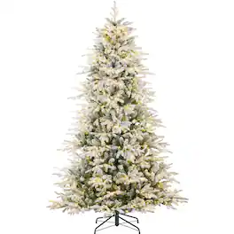 Best Choice Products - 9ft Pre-Lit Full Aspen Noble Fir Christmas Tree w/ 1,200 2-in-1 Glowing LEDs - Flocked