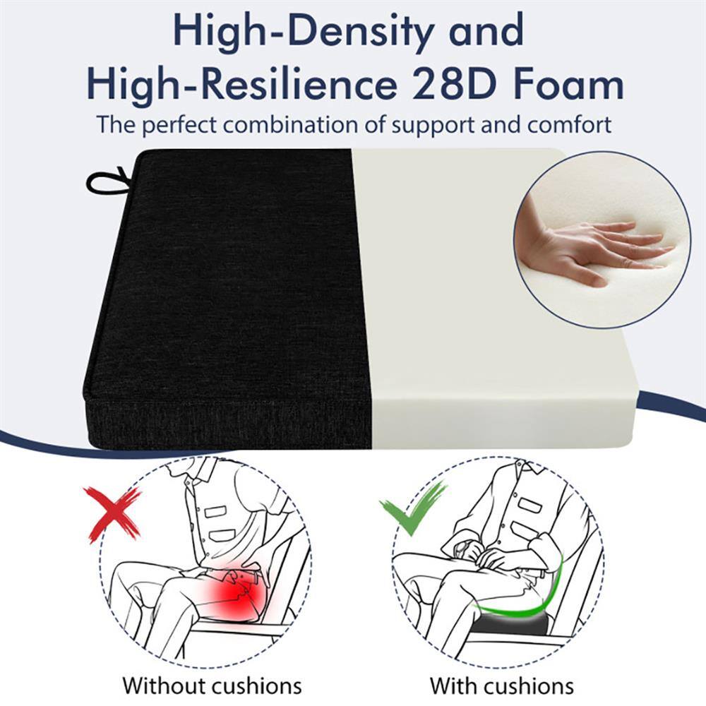 High-Density and High-Resilience 28D Foam  
The perfect combination of support and comfort  

Without cushions  
With cushions