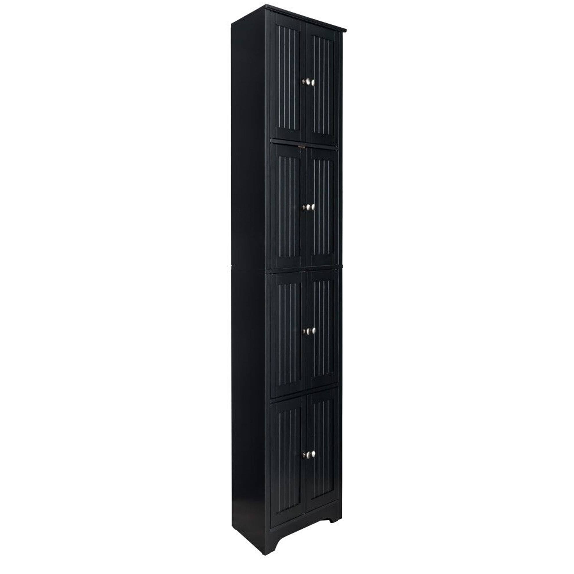 Alt View 1. Kings Brand Furniture - Kings Brand Furniture - Lyons 4-Tier 68" Corner Kitchen Pantry Storage Cabinet with 8 Doors - Black.