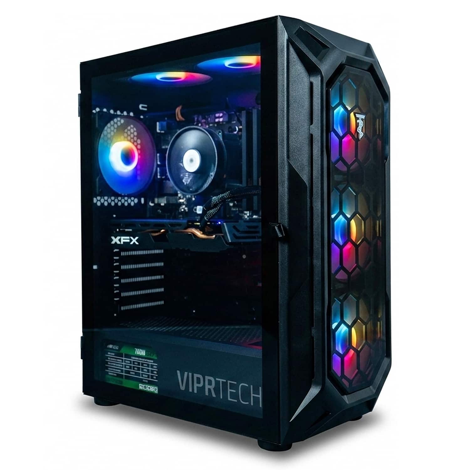 ViprTech - Ghost Gaming PC - AMD Ryzen 7 (4.1Ghz), AMD RX 580 8GB, 16GB DDR4, 500GB SSD, Desktop Computer - Black