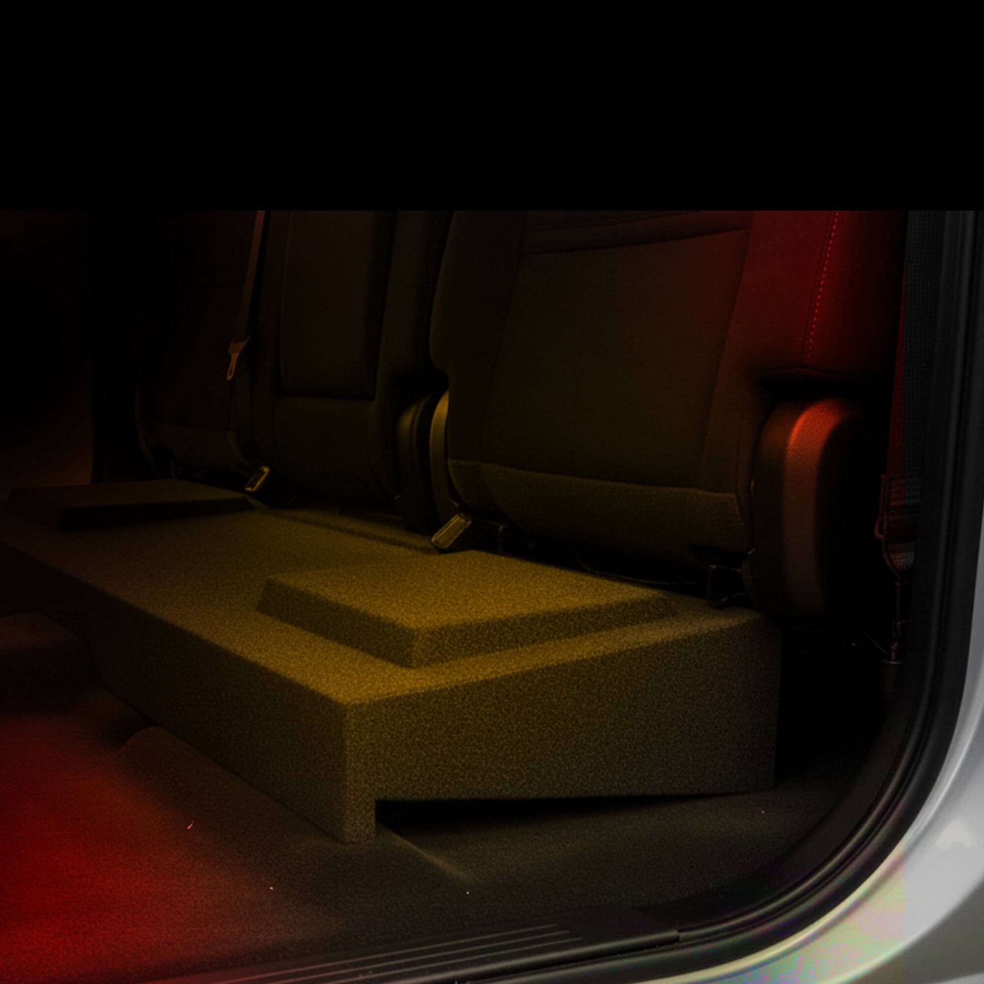 Alt View 3. QPower - QPower Dual 12" Sub Box - Chevy Silverado Crew Cab & GMC Sierra Crew Cab 07-13 - Charcoal Gray.