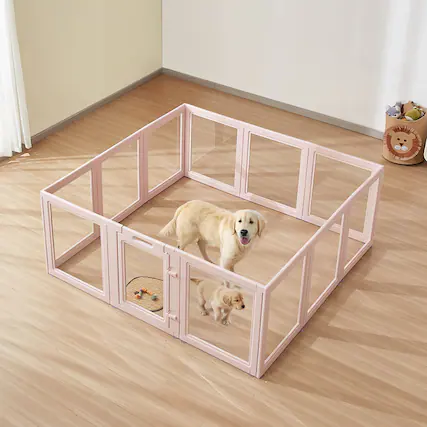 Front. VEVOR - Dog Whelping Box, 60x59x23 in Transparent Plastic Dog Whelping Pen for X-Large Sized Dogs.