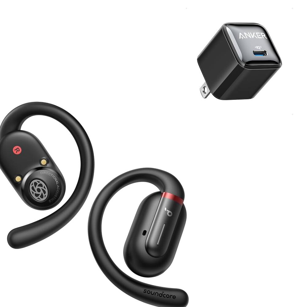 Soundcore - V30i Open-Ear Headphones with USB C Charger Block 20W,Ultra-Comfort, Lightweight Design, Snug Fit, Ergonomic Ear Hooks