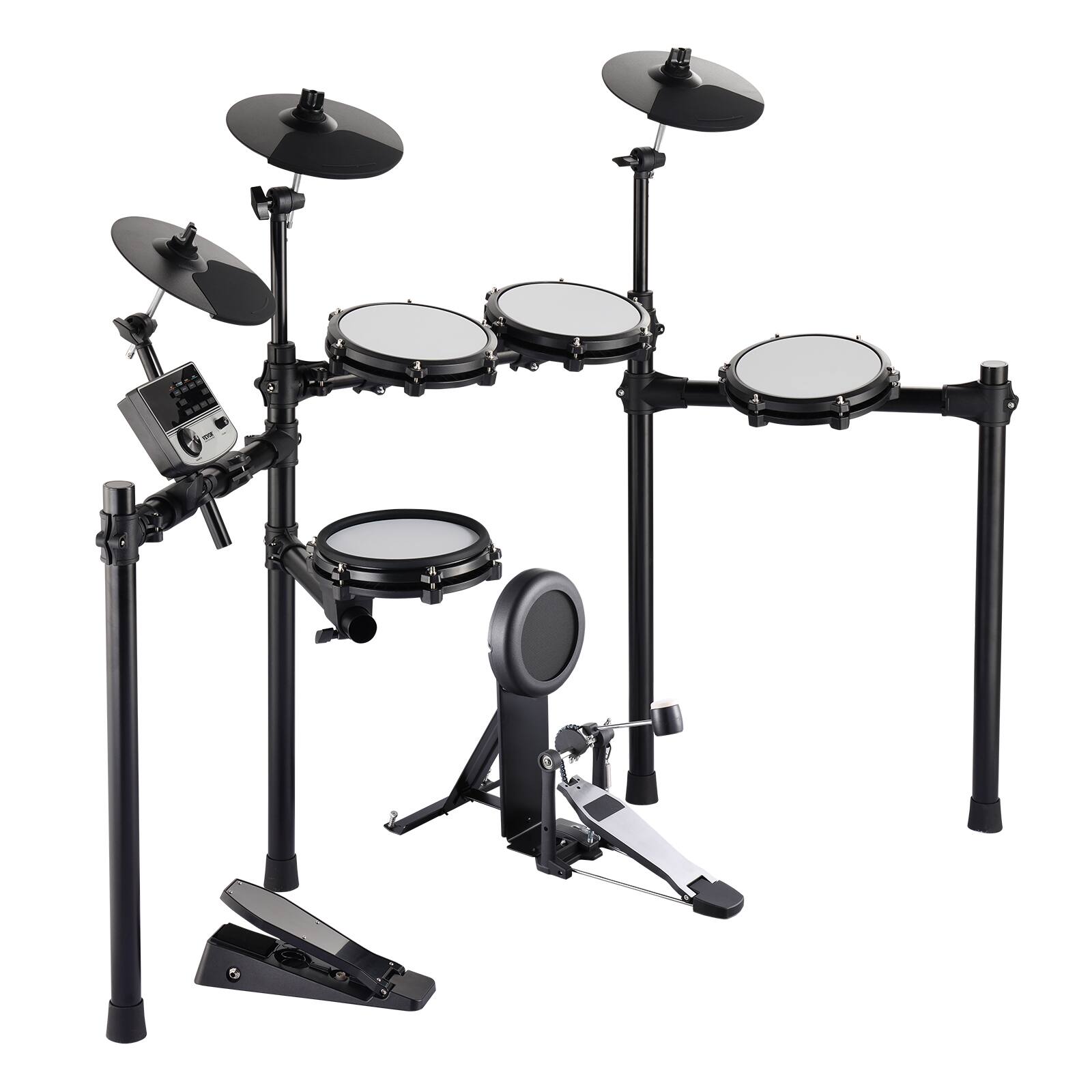 Alt View 5. VEVOR - Electric Drum Set, 32 Drum Kits & 480 Sounds Electronic Drum Kit, USB MIDI Supported 8 in Quiet Mesh - Black.