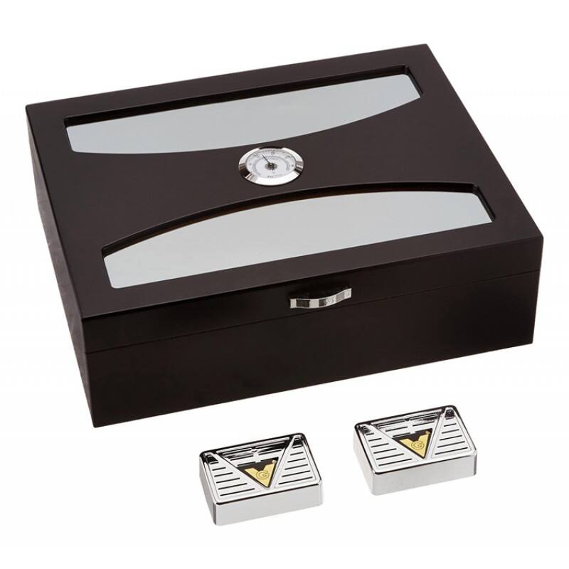 Left. Prestige - Delano Black Humidor - Rich Black Finish.